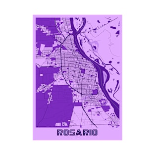 Rosario - Argentina Lavender City Map T-Shirt