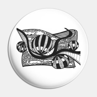 Illustration black and white handmade hot air balloons patterns Pin