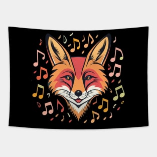 Smiling Musical Fox Tapestry