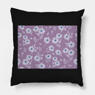 The cute flower pattern in light purple and blue colours Pillow