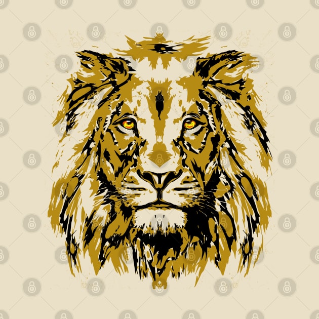 Beige Lion Head - Lion Portrait - Tigazprint by BigWildKiwi
