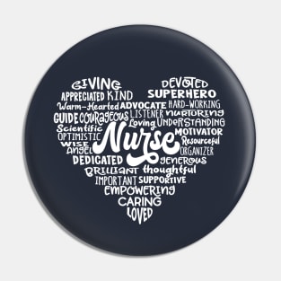 Heart Nurse Word Cloud Pin