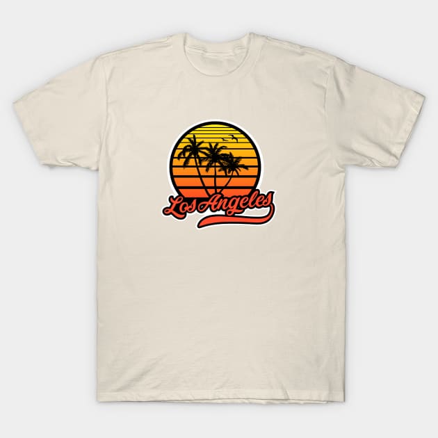  Los Angeles T-Shirt Sunset LA Tee Shirt : Clothing