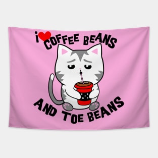 I Love Coffee Beans And Toe Beans Tapestry