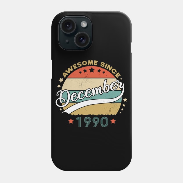 Awesome Since December 1990 Birthday Retro Sunset Vintage Phone Case by SbeenShirts