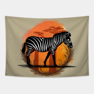 Zebra Silhouette - Savannah Tapestry