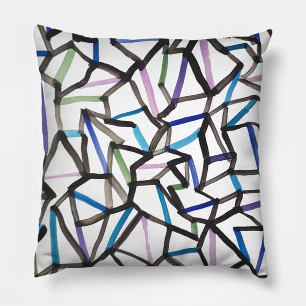 cold crystal design Pillow by Little Owl