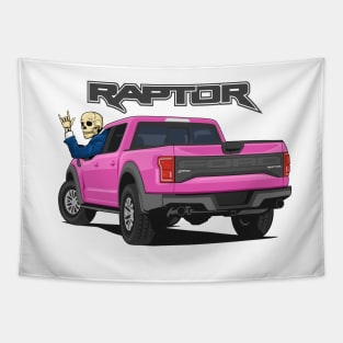 Truck ranger raptor f150 4x4 hand skull metal pink Tapestry