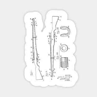 Semi-Automatic Rifle Vintage Patent Hand Drawing Magnet