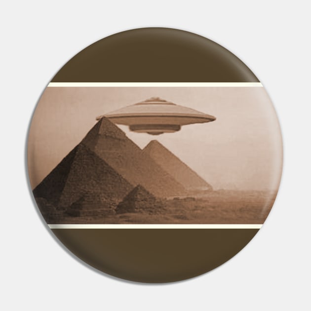 UFO over pyramids of Egypt Pin by RawSunArt