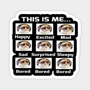 This is Me....Happy, Sad, Mad, Excited, Sleep, Bored, Bored, Bored Magnet