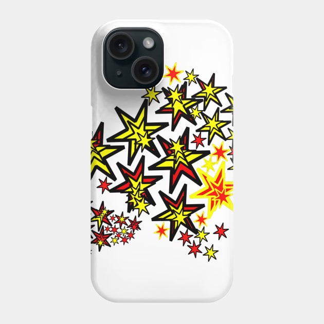 Red, black, yellow, stars Phone Case by andersonartstudio