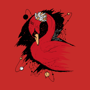 Red and Cream Swan Among The Stars T-Shirt