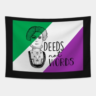 Deeds Not Words Suffragette Design On Back (Clothing) Tapestry