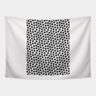 Black and White Neck Gator Black and White Flower Pattern Tapestry