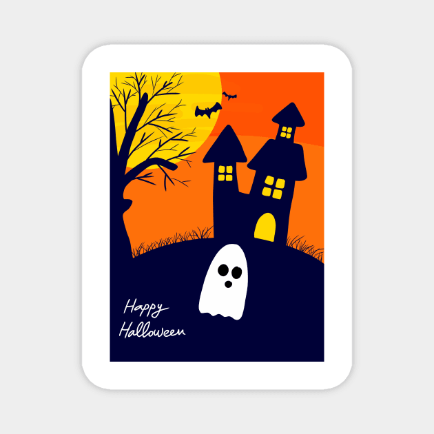 Ghost Castle Magnet by BarnawiMT
