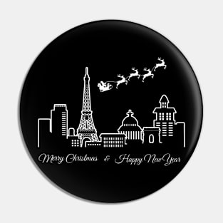 Merry Christmas Happy New Year Paris France Pin