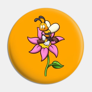 Cartoon Bee On Flower Pin