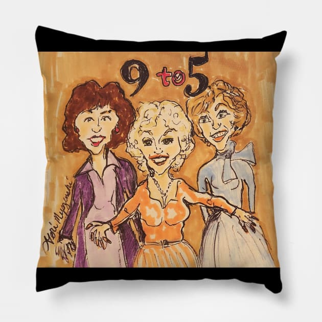 9 TO 5 Dolly Parton Jane Fonda Lily Tomlin Pillow by TheArtQueenOfMichigan 