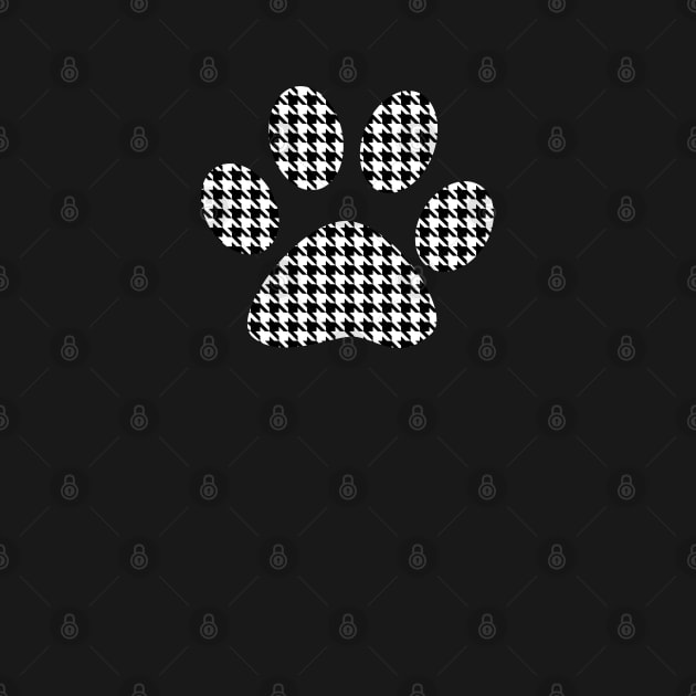 Houndstooth Dog Paw Black White by BDAZ