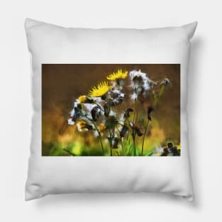 Dandelion Life Cycle with artistic filter Pillow