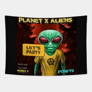 Retro 80's Alien Sci Fi Comic Book Style Tapestry