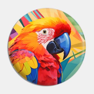 Parrot Animal Bird Portrait Colorful Painting Pin