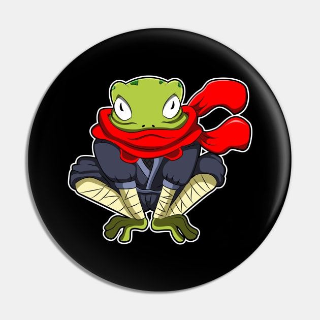 Frog as Ninja with Scarf Pin by Markus Schnabel