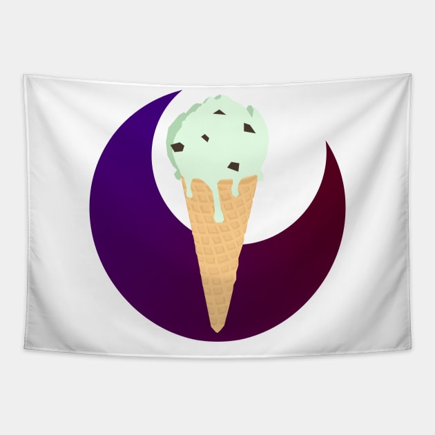Mint Chocolate Chip Ice Cream Clipart Tapestry by slippery slope creations