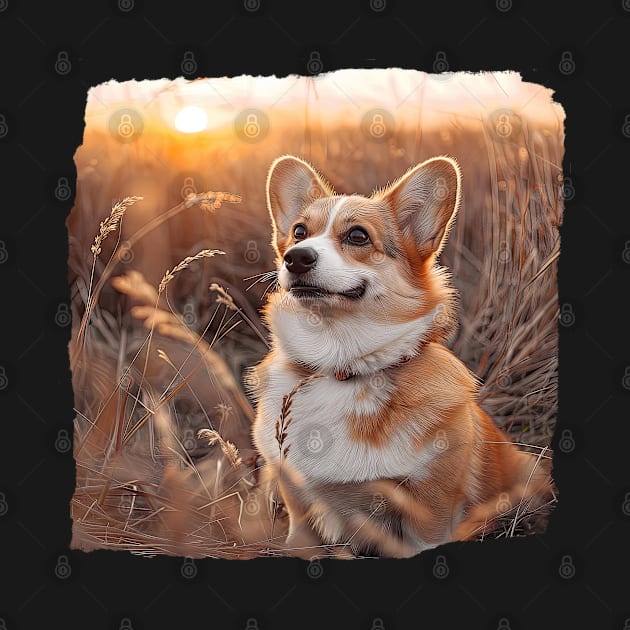 Corgi at Sunset by Elisabeth Lucas