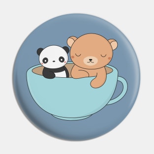 Kawaii Cute Panda and Bear Pin