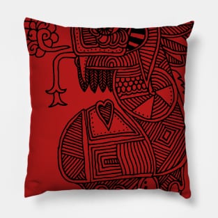 Quetzalcoatl on red Pillow