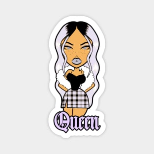 Queen Doll girl Light Purple v3 Magnet