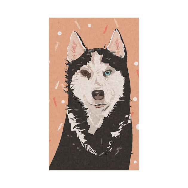 Husky Dog Illustration Print by Alillluna