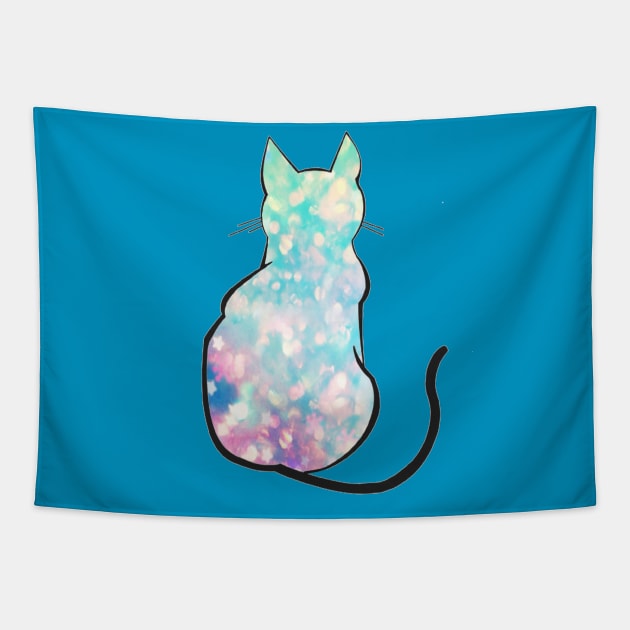 Hologram Cat Tapestry by xmelx143