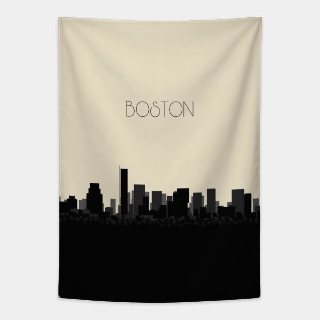 Boston Skyline Tapestry by inspirowl