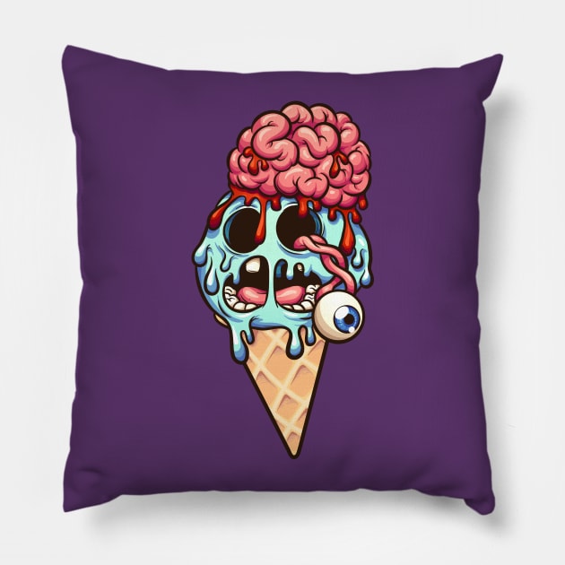 Zombie ice cream Pillow by memoangeles