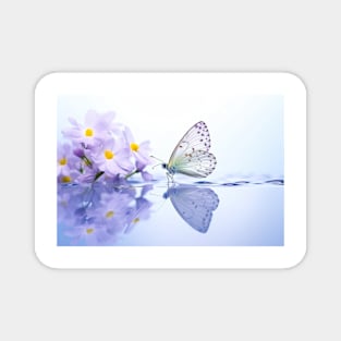 Butterfly Water Nature Serene Tranquil Magnet