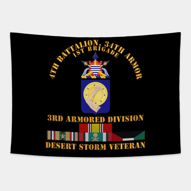 4th Bn, 34th Armor - 3rd Armored Div - Desert Storm Veteran Tapestry by twix123844