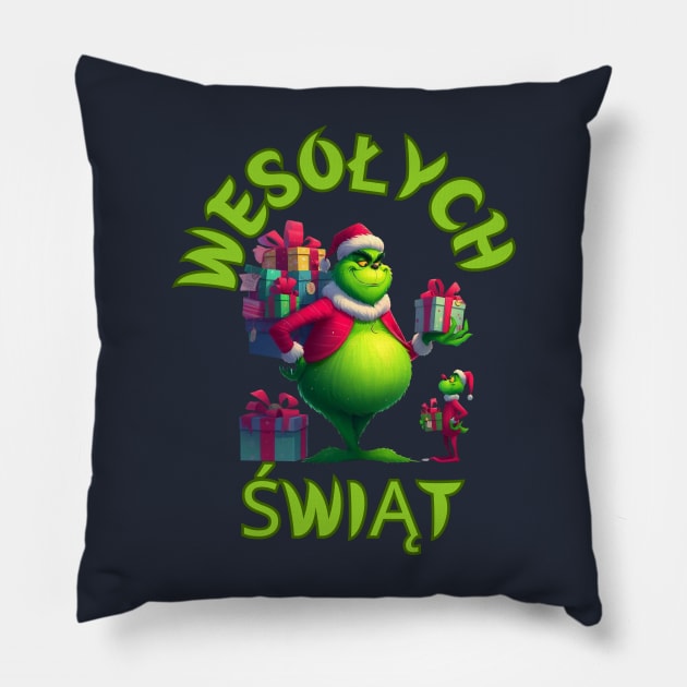 Christmas Grinch Pillow by BukovskyART