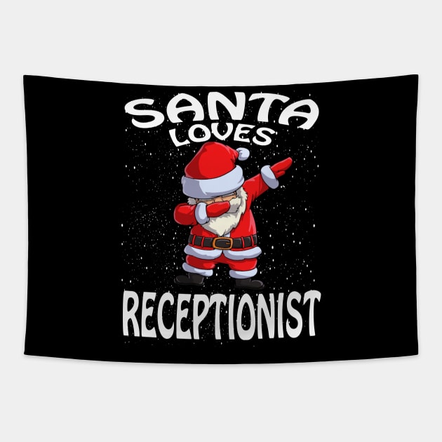 Santa Loves Receptionist Christmas Tapestry by intelus