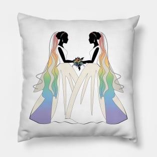 Lesbian Pride Ballgown Rainbow Brides Pillow