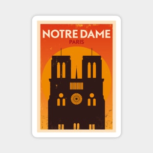 Notre Dame Paris Poster Design Magnet