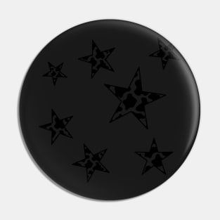Black Cow Print Stars Pin