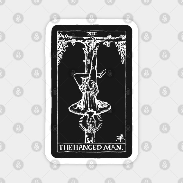 The Hanged Man Tarot in white Magnet by winterwinter