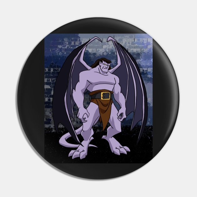 Gargoyles Cartoon - Goliath in the City Pin by laceylschmidt