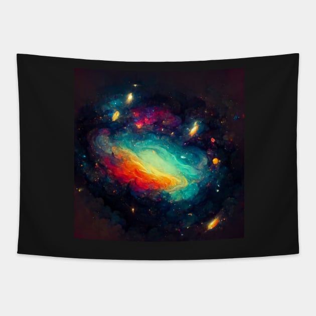 Galaxy Painting Tapestry by DarkAgeArt