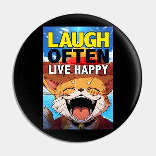 Laughing Cat Laugh Often Live Happy Pin