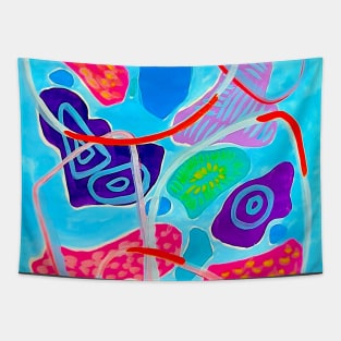 blue abstract Tapestry