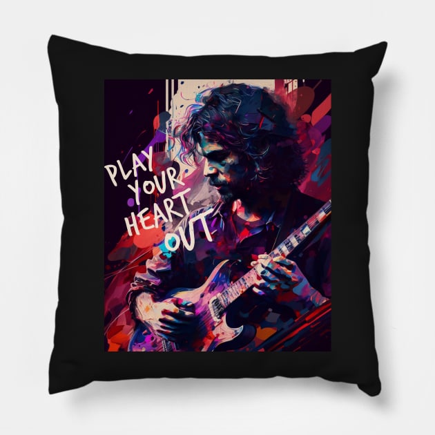 Guitar Player Gifts Pillow by TheLaundryLady